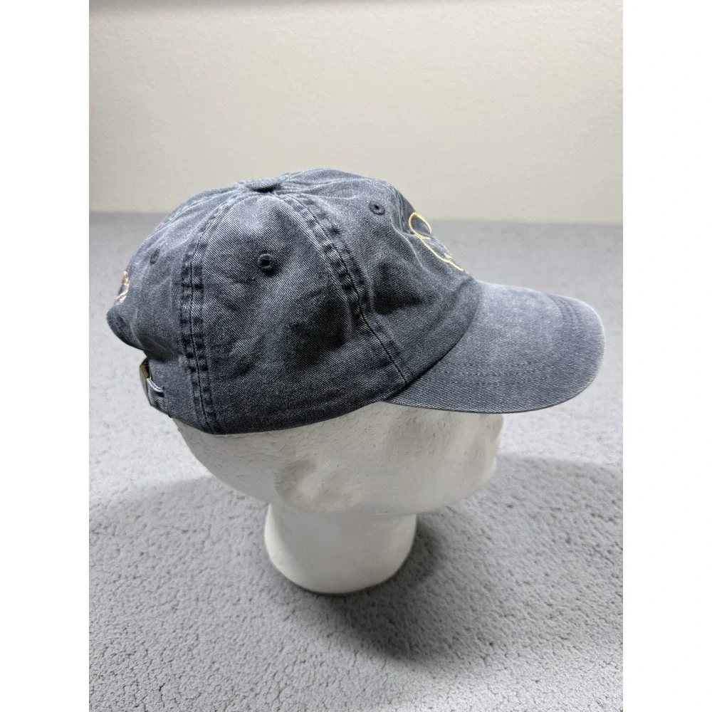 Cinq A Sept Hat Baseball Cap Womens One Size Blue Denim Smiley Heart Logo‎